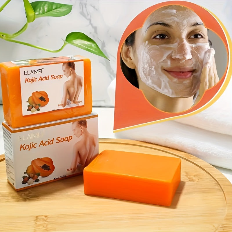 Kojic Acid Soap Set - 4 Bars with Vitamin E & Papaya Extract