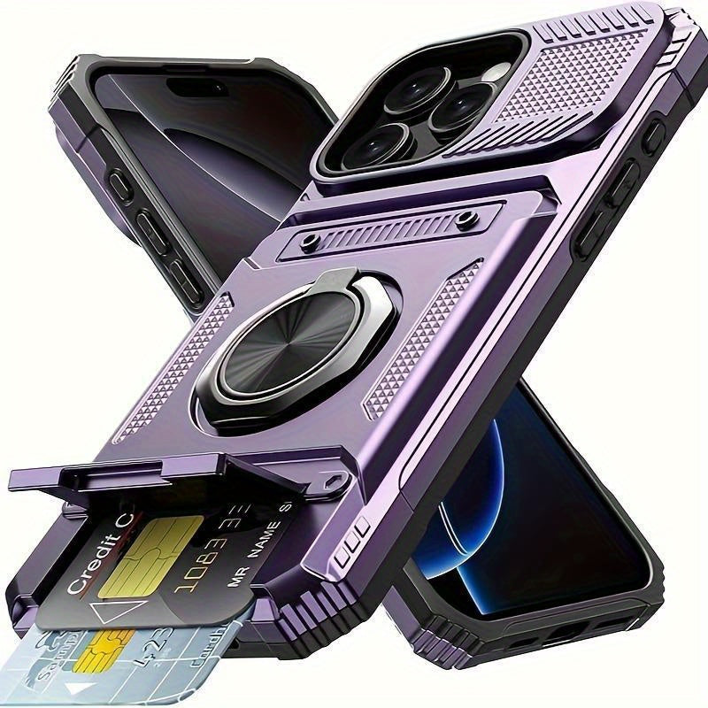 iPhone 17 Shockproof Case with Card Slot - For iPhone 17, 17 Air, 17 Pro, 17 Pro Max