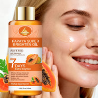 Papaya Brightening Oil | Contains Papaya, Aloe Vera, Acid, Tightens And Deeply Nourishes Body Skin, Locks in Moisture, Keeps Skin Soft And Smooth, Brightens Complexion with Plant-Based Formula, Moisturizing for All Skin Types