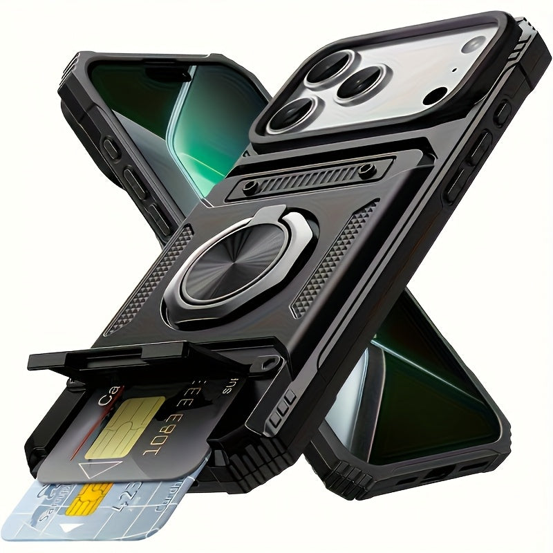 iPhone 17 Shockproof Case with Card Slot - For iPhone 17, 17 Air, 17 Pro, 17 Pro Max