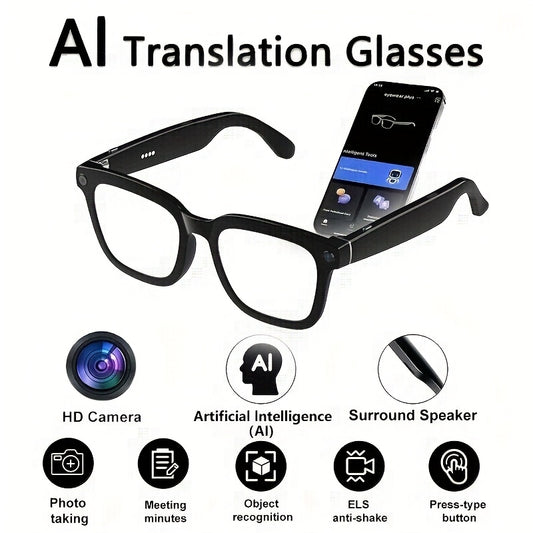4K AI Smart Glasses with Camera & Translation