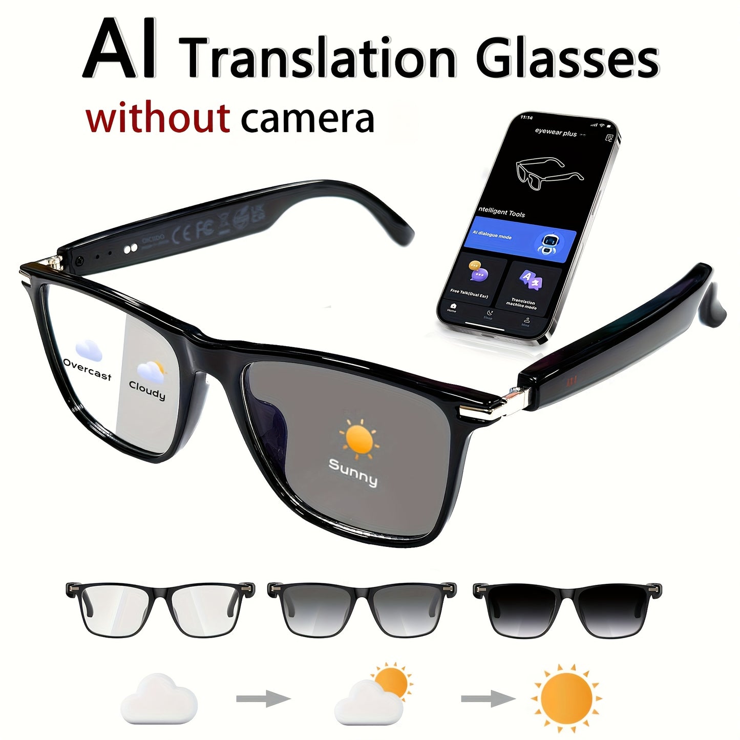 4K AI Smart Glasses with Camera & Translation