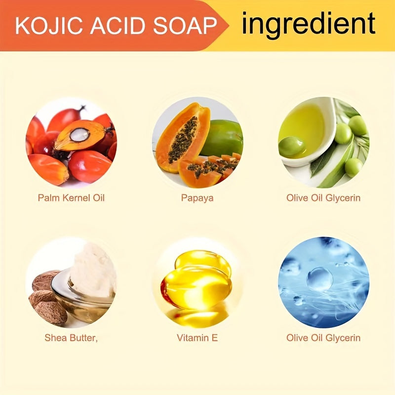 Kojic Acid Soap Set - 4 Bars with Vitamin E & Papaya Extract