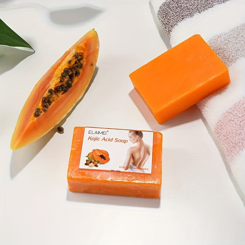 Kojic Acid Soap Set - 4 Bars with Vitamin E & Papaya Extract