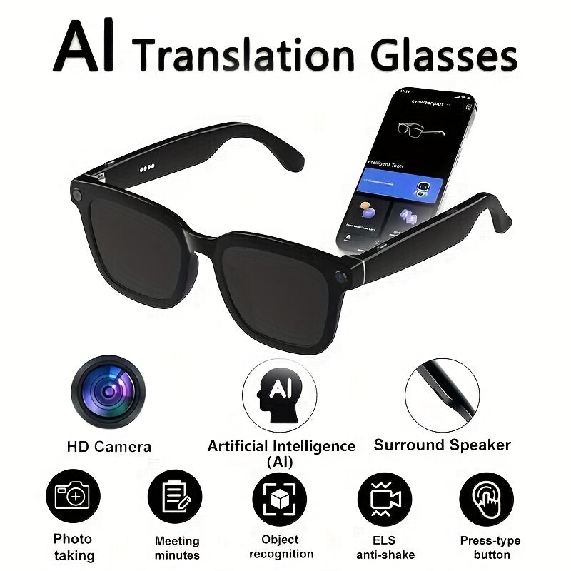 4K AI Smart Glasses with Camera & Translation