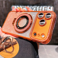 Luxury Bling Glitter Phone Case with Ring Holder for iPhone 17 Pro Max