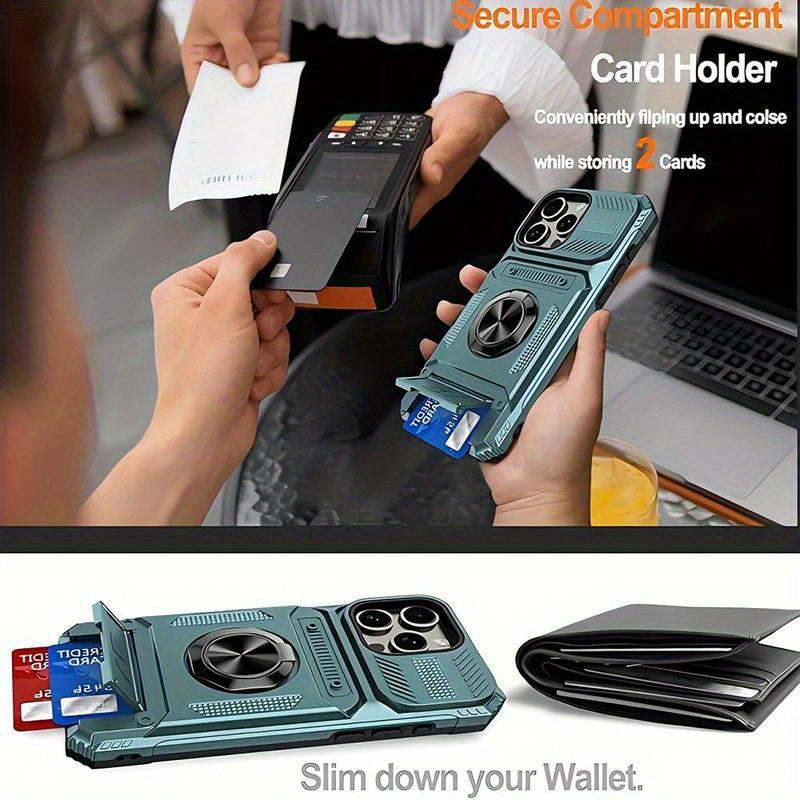 iPhone 17 Shockproof Case with Card Slot - For iPhone 17, 17 Air, 17 Pro, 17 Pro Max
