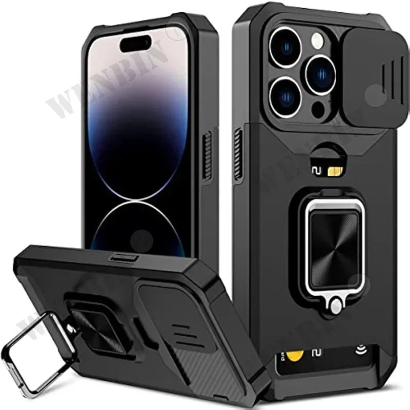 iPhone Case with Sliding Camera Cover & Card Holder
