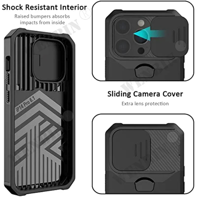 iPhone Case with Sliding Camera Cover & Card Holder