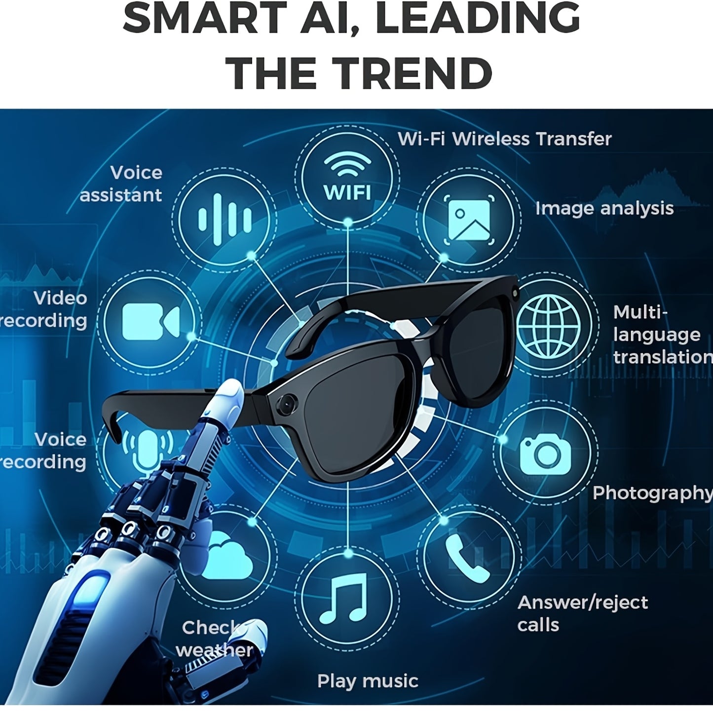 4K AI Smart Glasses with Camera & Translation