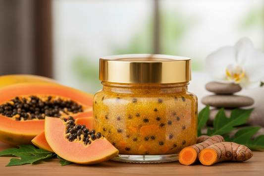 Body Scrub in luxurious spa setting