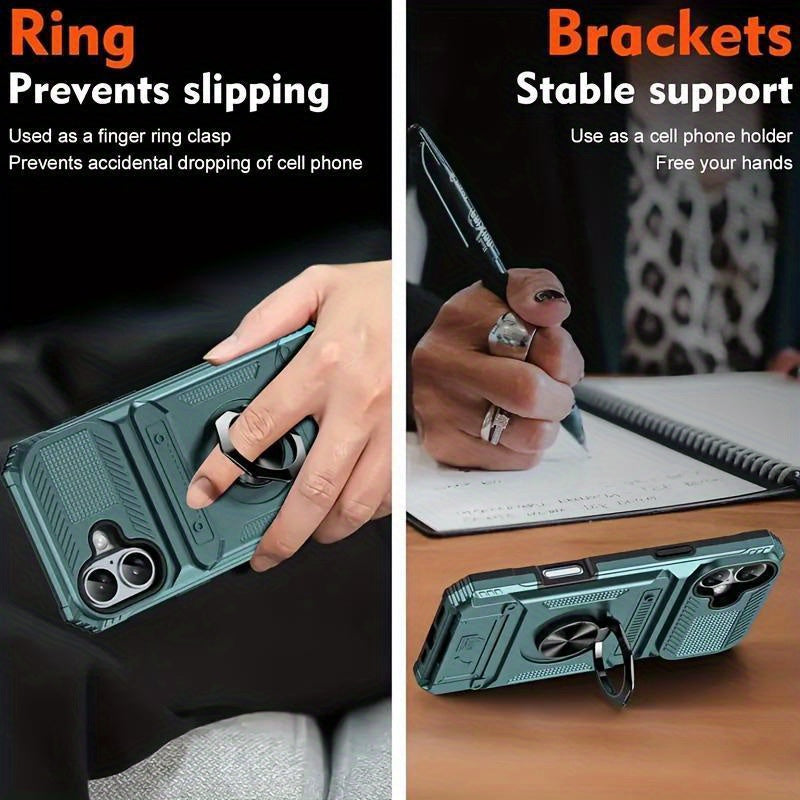 iPhone 17 Shockproof Case with Card Slot - For iPhone 17, 17 Air, 17 Pro, 17 Pro Max