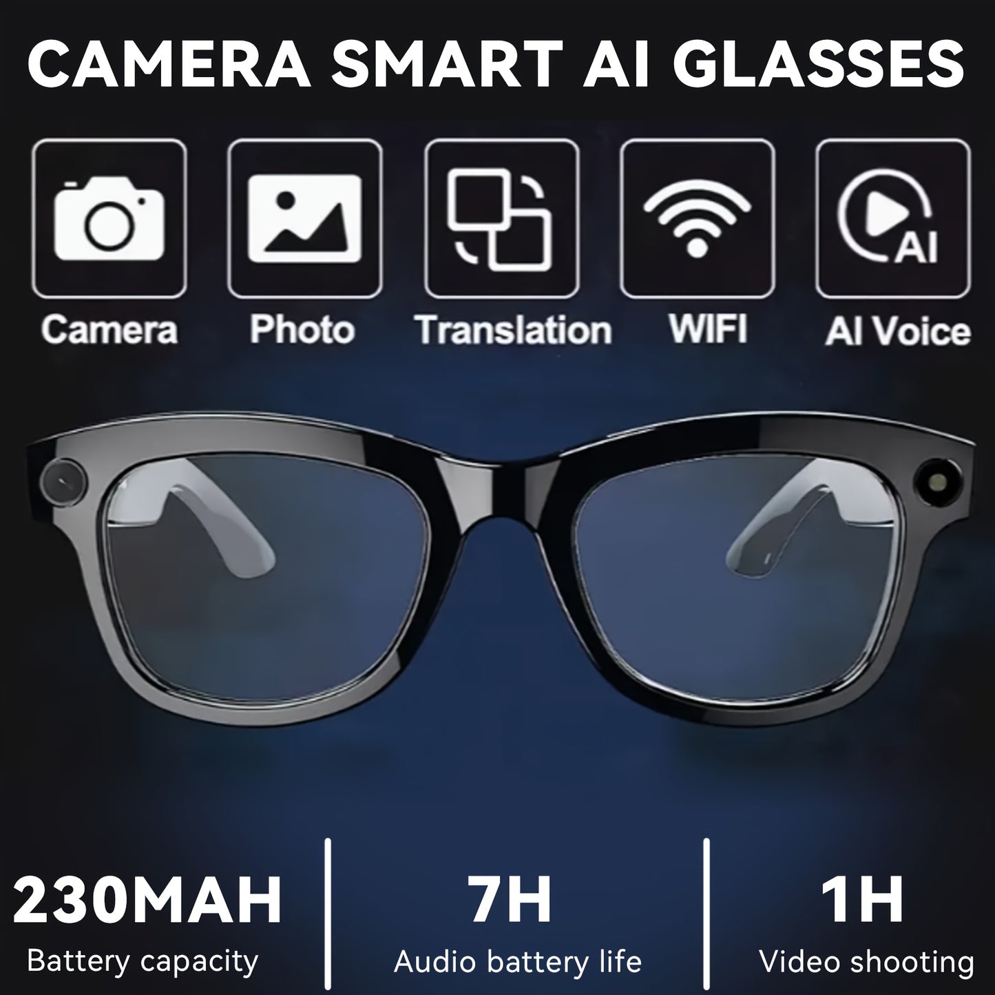 4K AI Smart Glasses with Camera & Translation