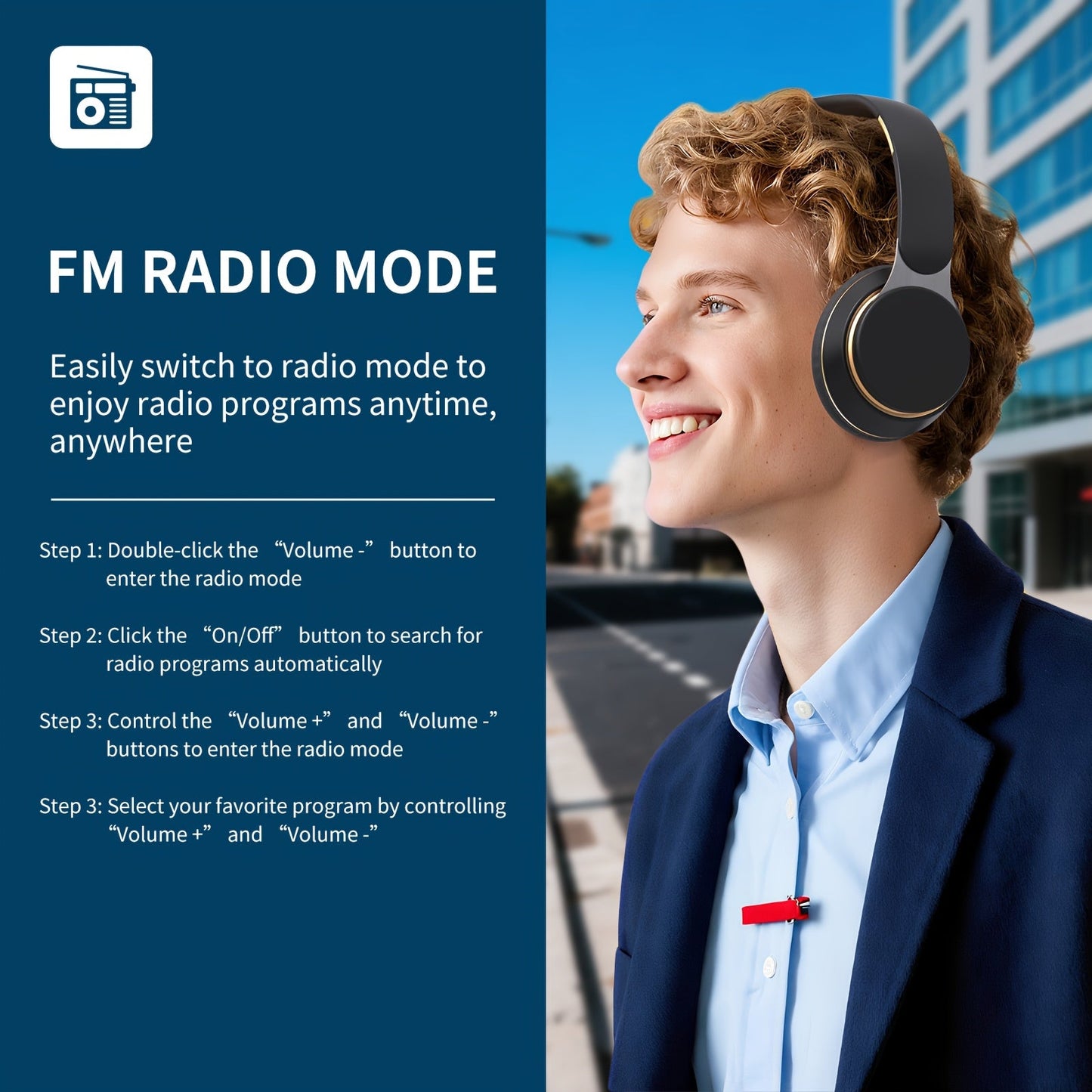 Wireless Over-Ear Headphones with Mic