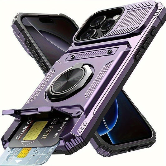 iPhone 17 Shockproof Case with Card Slot - For iPhone 17, 17 Air, 17 Pro, 17 Pro Max