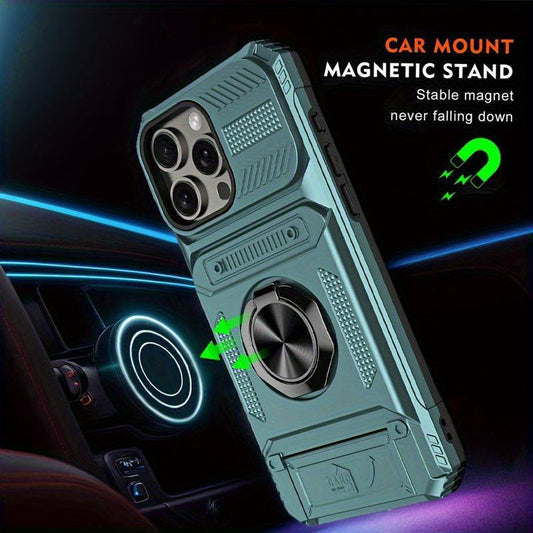 iPhone 17 Shockproof Case with Card Slot - For iPhone 17, 17 Air, 17 Pro, 17 Pro Max